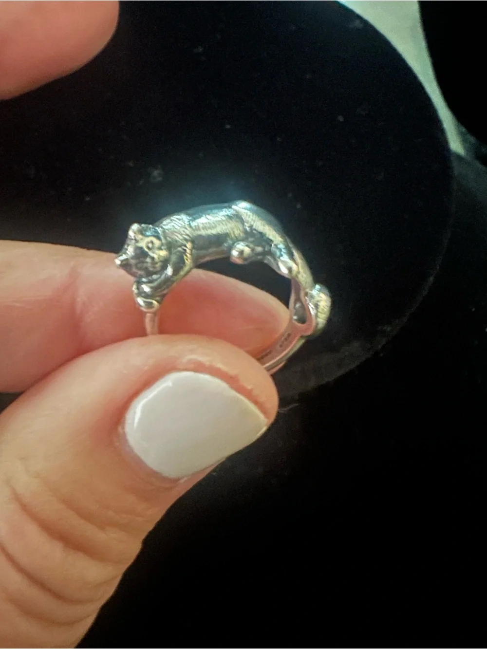 RARE James Avery Retired Cat Ring 925 Sterling Silver Animal Wrap Ring
